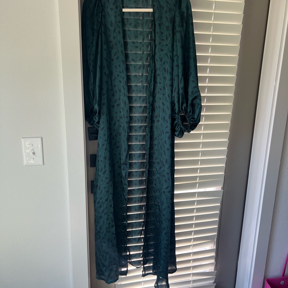 Adrienne Teal Patterned Kimono